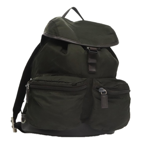PRADA Backpack Nylon Khaki Auth ki5121 - Picture 1 of 16